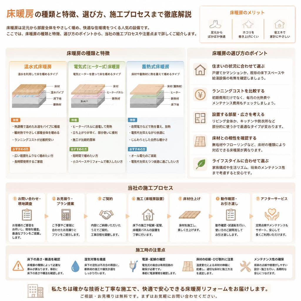 床暖房の選び方と施工