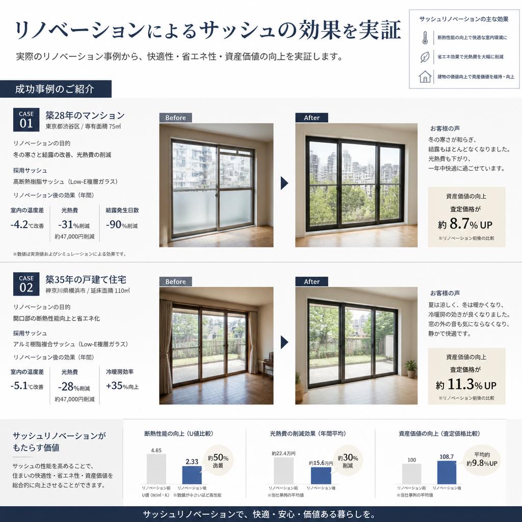 サッシュのリノベーション実績